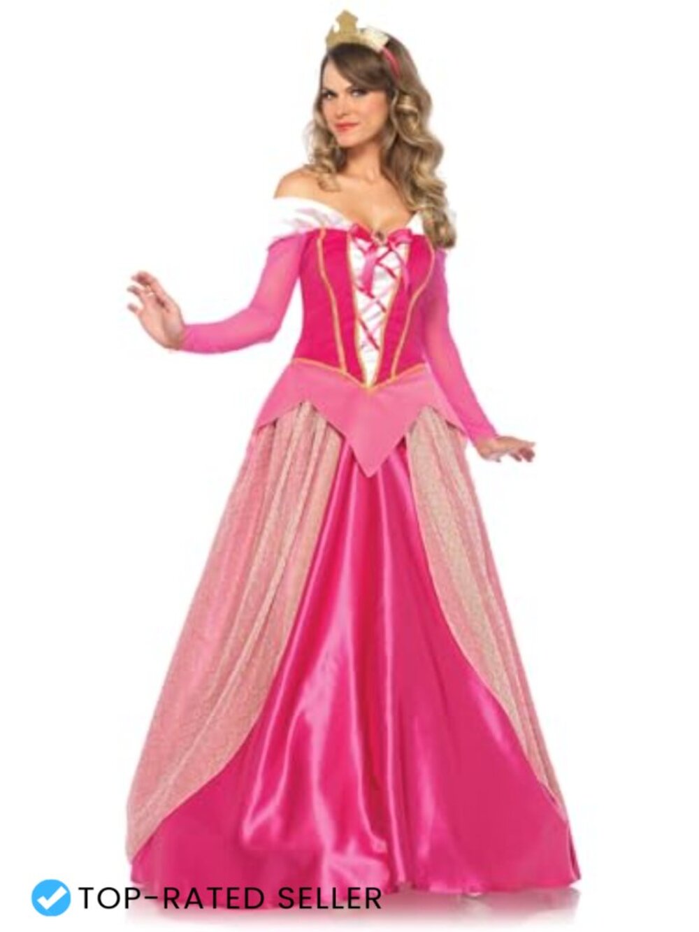 Sleeping Beauty Princess Costume Velvet Satin Ball Gown & Crown Set